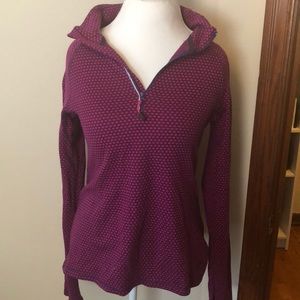 Purple and pink half zip warm up jacket